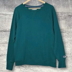 Champion Powerblend Pullover Sweatshirt Womens L Jade Green Classic Crewneck
